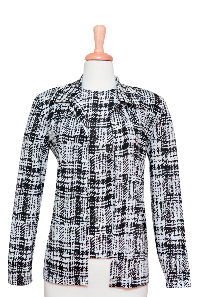 Plus Size Two Piece Black & White Checked Set