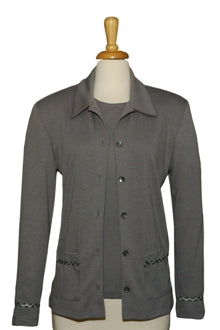 Two Piece Light Grey Sweater Set