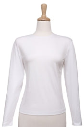 Plus Size Long Sleeve White Microfiber Camisole