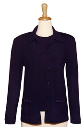 Plus Size Two Piece Eggplant Sweater Knit Set