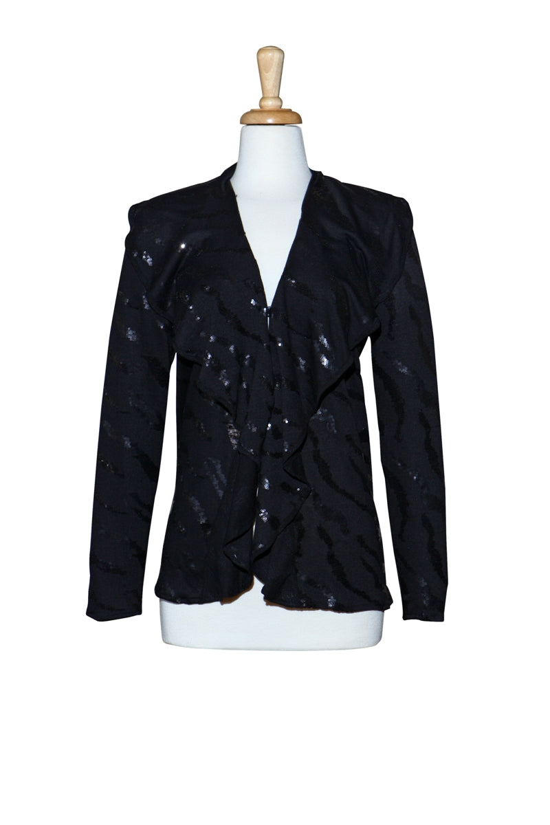 Plus Size Black on Black Sequins Jacket