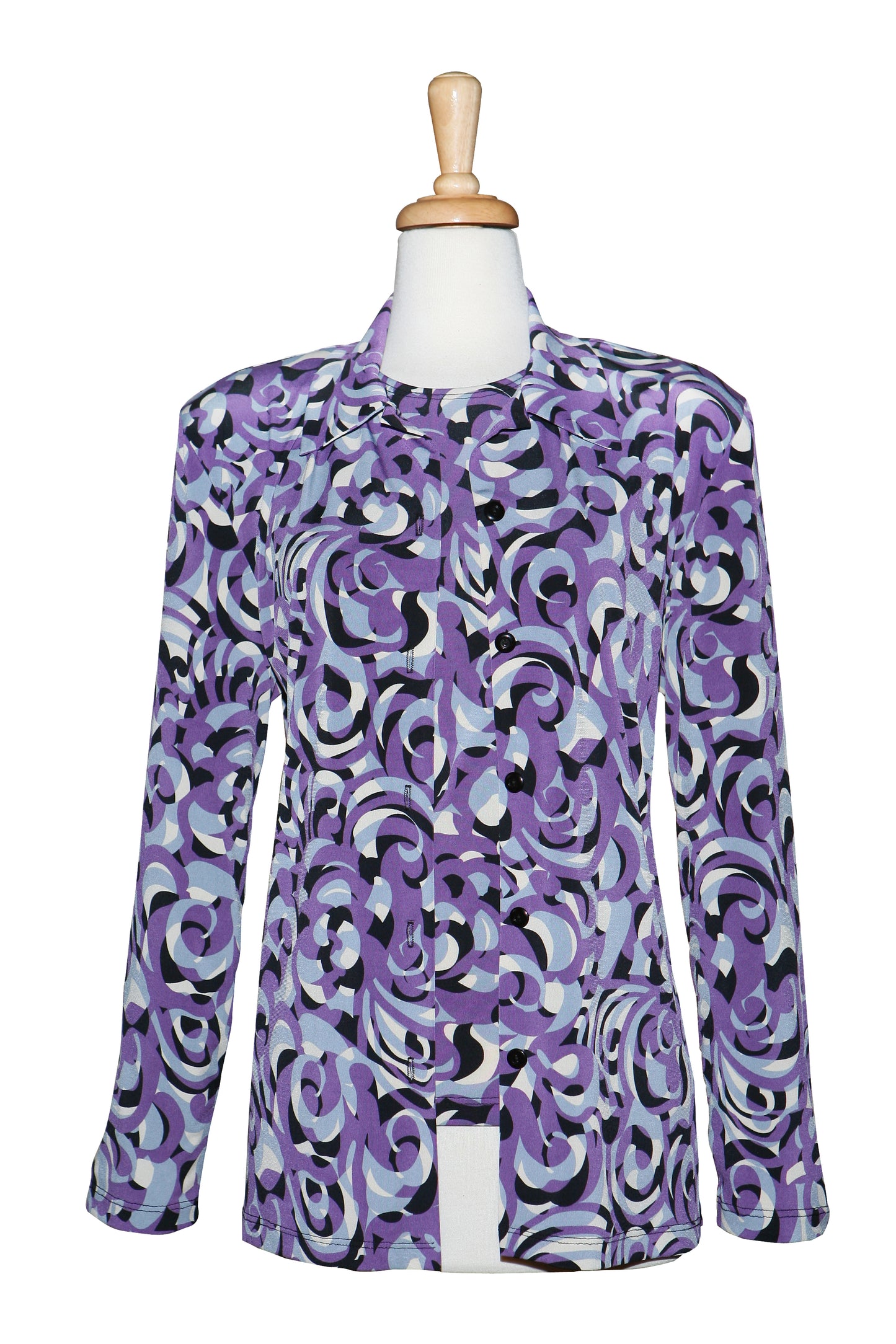 Plus Size Two Piece Purple, Grey and Black Microfiber Set