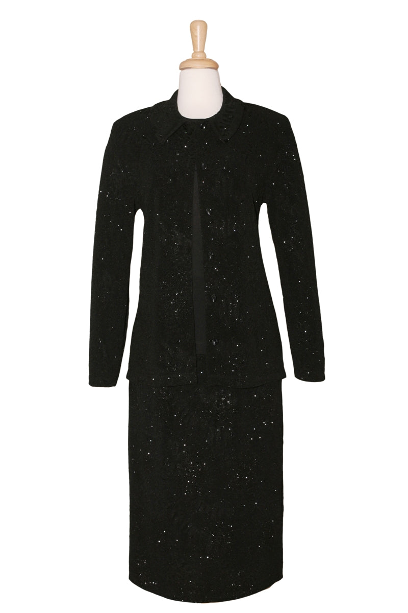 Three Piece Black Metallic Set