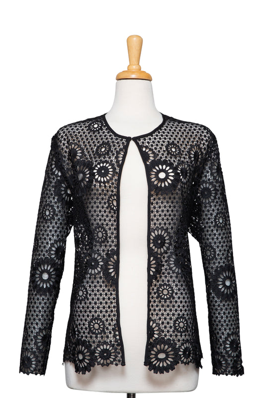 Black Floral Display Lace Jacket