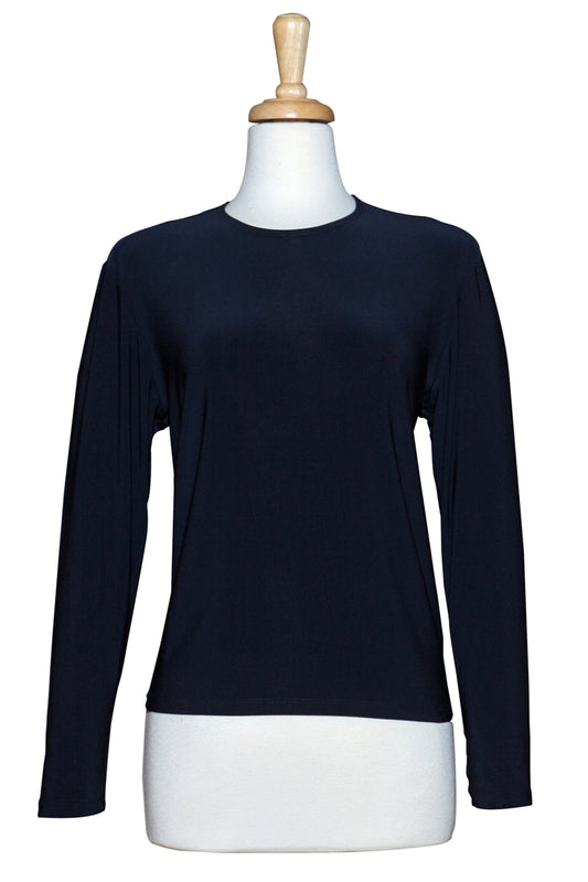 Navy Long Sleeve Cotton Top.